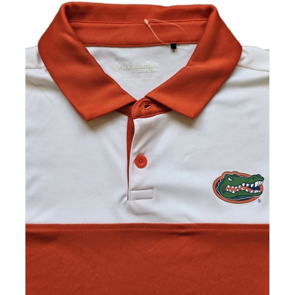 Columbia Omni-Wick Best Ball Polo Mens XL Florida Gators Orange White Golf